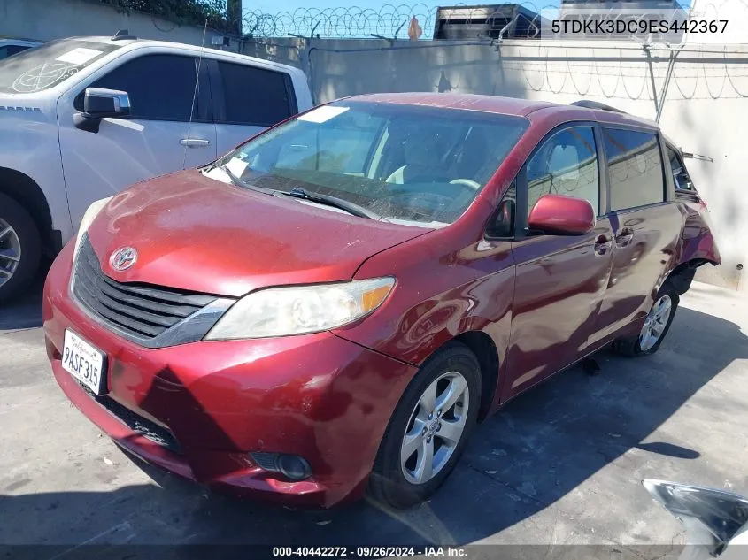 2014 Toyota Sienna Le V6 8 Passenger VIN: 5TDKK3DC9ES442367 Lot: 40442272