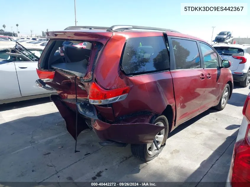 2014 Toyota Sienna Le V6 8 Passenger VIN: 5TDKK3DC9ES442367 Lot: 40442272