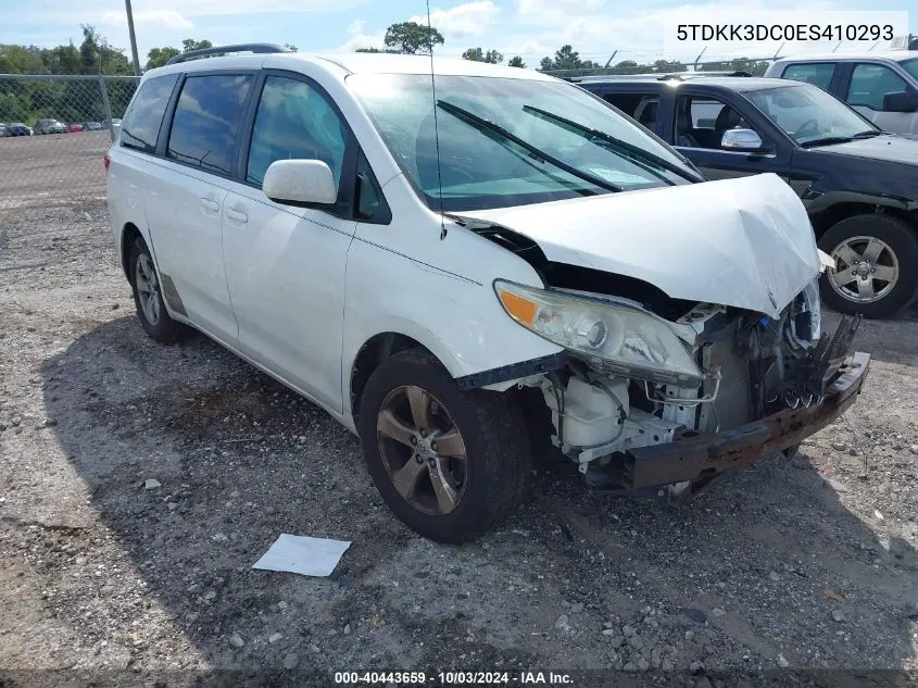 2014 Toyota Sienna Le V6 8 Passenger VIN: 5TDKK3DC0ES410293 Lot: 40443659