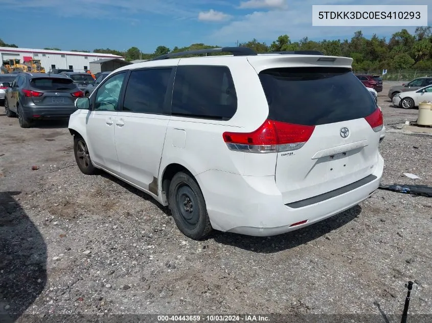 5TDKK3DC0ES410293 2014 Toyota Sienna Le V6 8 Passenger