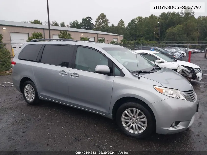 5TDYK3DC6ES507797 2014 Toyota Sienna Xle V6 8 Passenger