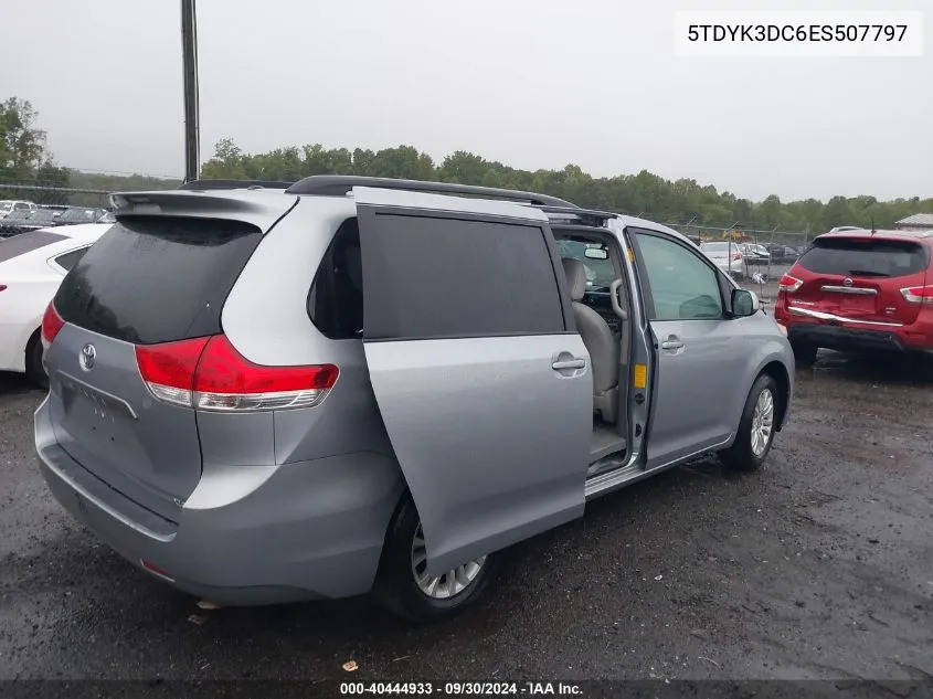 5TDYK3DC6ES507797 2014 Toyota Sienna Xle V6 8 Passenger