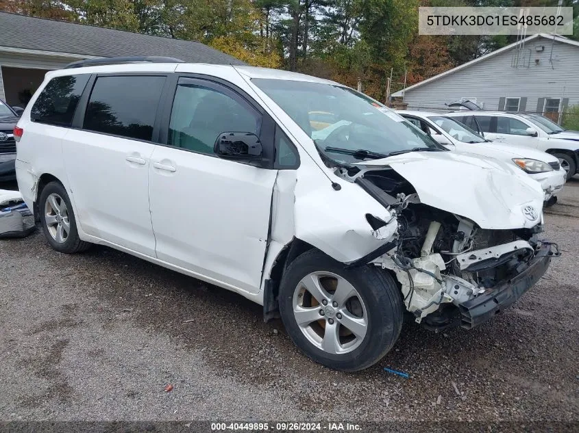 2014 Toyota Sienna Le V6 8 Passenger VIN: 5TDKK3DC1ES485682 Lot: 40449895