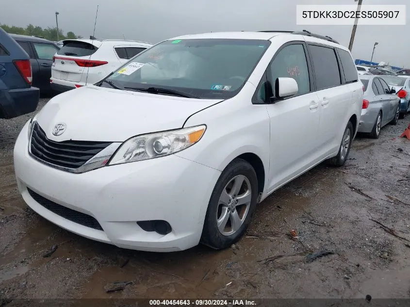 2014 Toyota Sienna Le VIN: 5TDKK3DC2ES505907 Lot: 40454643