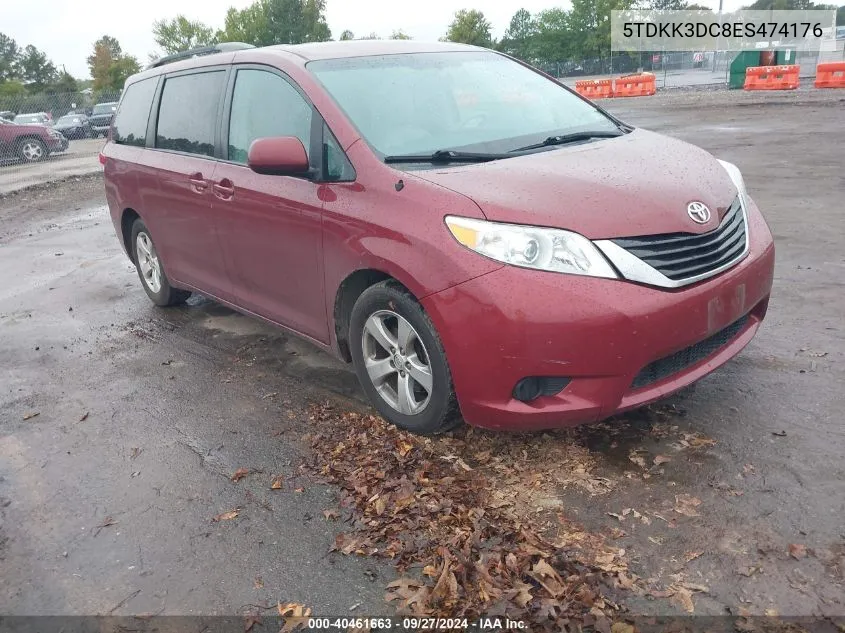 5TDKK3DC8ES474176 2014 Toyota Sienna Le V6 8 Passenger