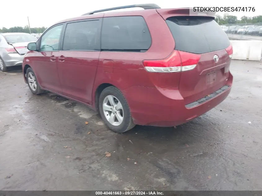 5TDKK3DC8ES474176 2014 Toyota Sienna Le V6 8 Passenger