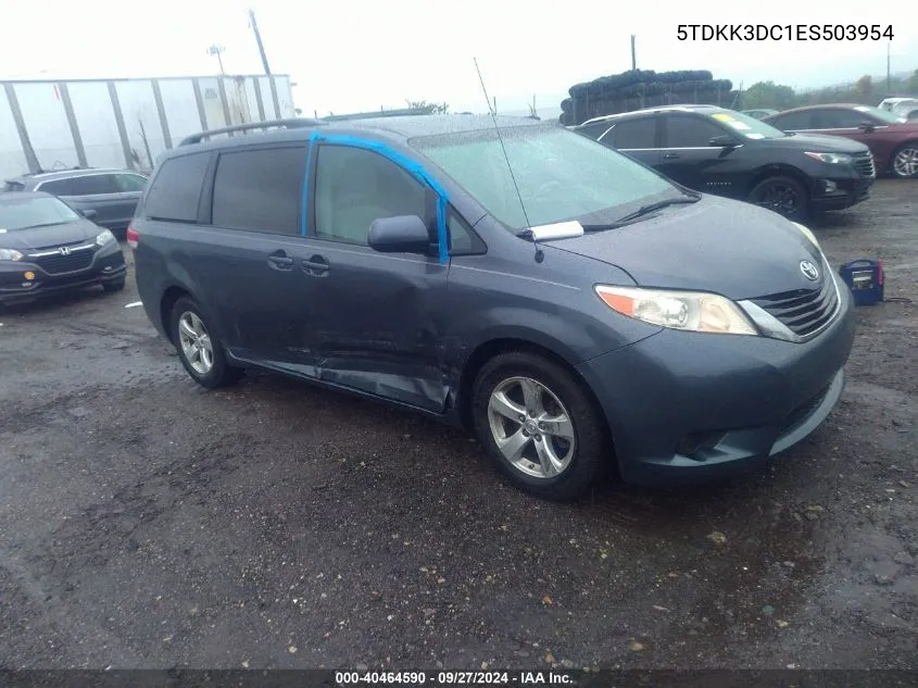 5TDKK3DC1ES503954 2014 Toyota Sienna Le V6 8 Passenger