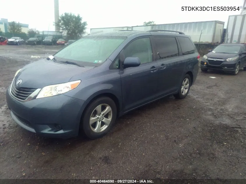 5TDKK3DC1ES503954 2014 Toyota Sienna Le V6 8 Passenger