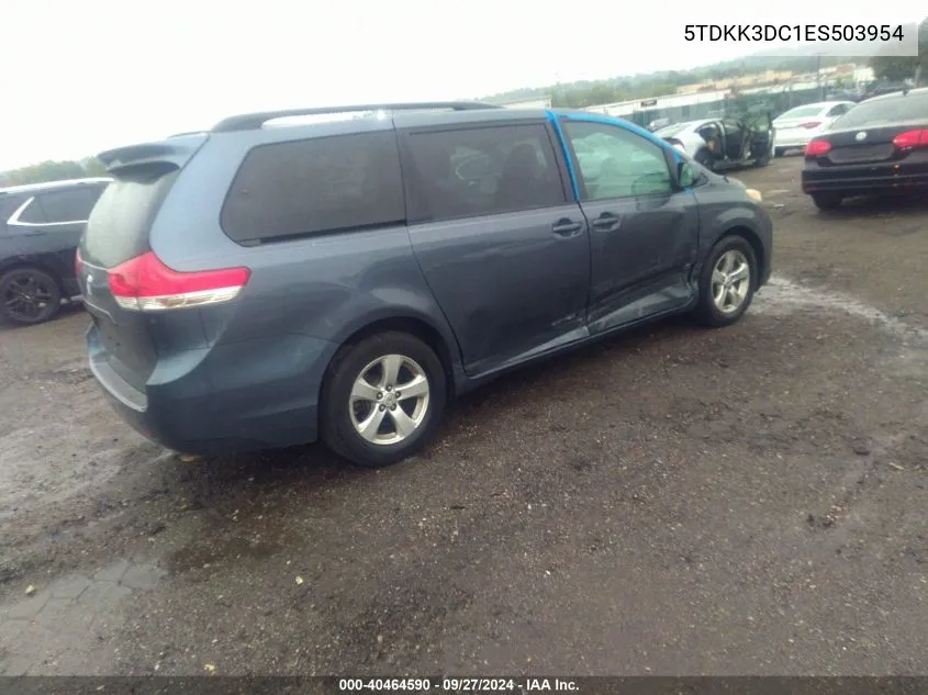 2014 Toyota Sienna Le V6 8 Passenger VIN: 5TDKK3DC1ES503954 Lot: 40464590