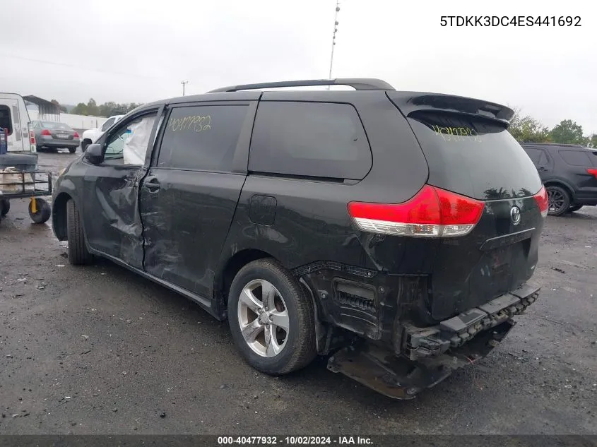 5TDKK3DC4ES441692 2014 Toyota Sienna Le V6 8 Passenger