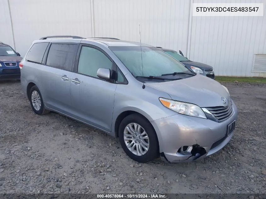 2014 Toyota Sienna Xle V6 8 Passenger VIN: 5TDYK3DC4ES483547 Lot: 40578064