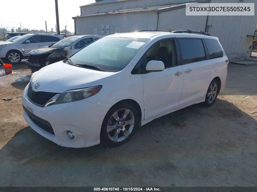 5TDXK3DC7ES505245 2014 Toyota Sienna Se 8 Passenger