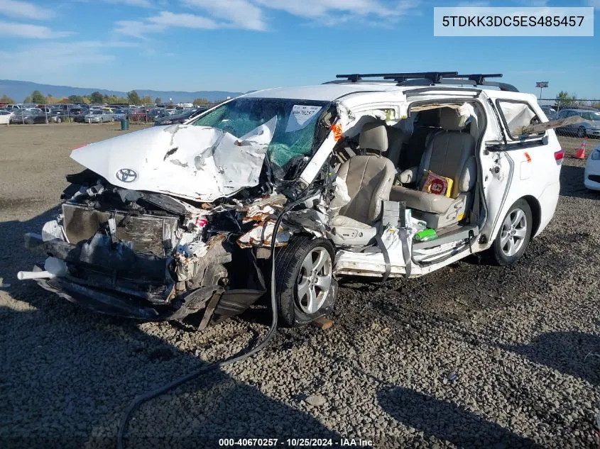 5TDKK3DC5ES485457 2014 Toyota Sienna Le V6 8 Passenger