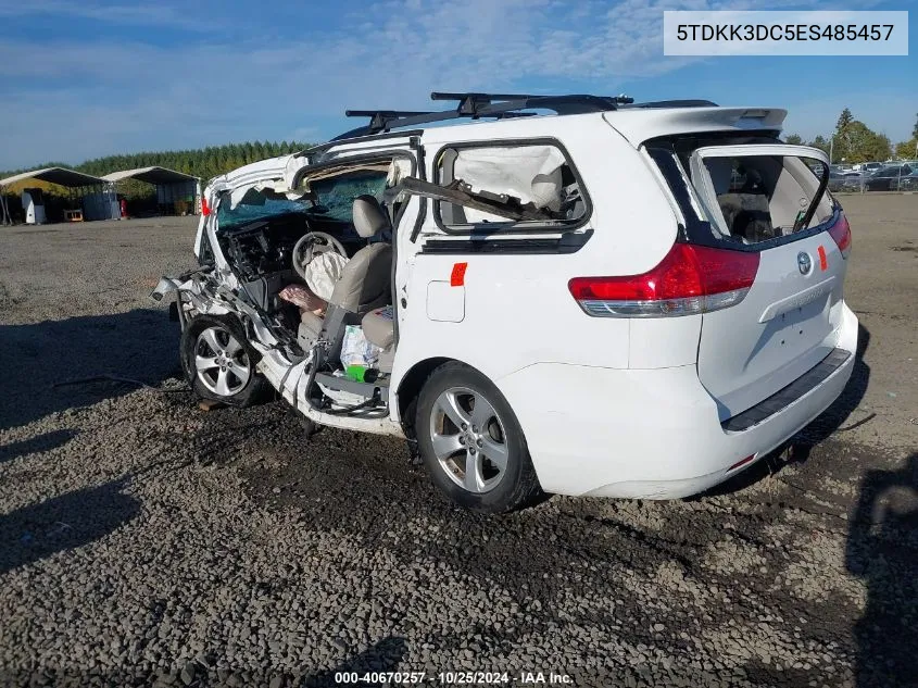 5TDKK3DC5ES485457 2014 Toyota Sienna Le V6 8 Passenger