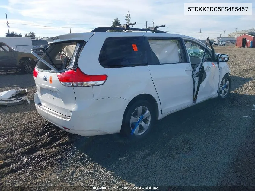 5TDKK3DC5ES485457 2014 Toyota Sienna Le V6 8 Passenger