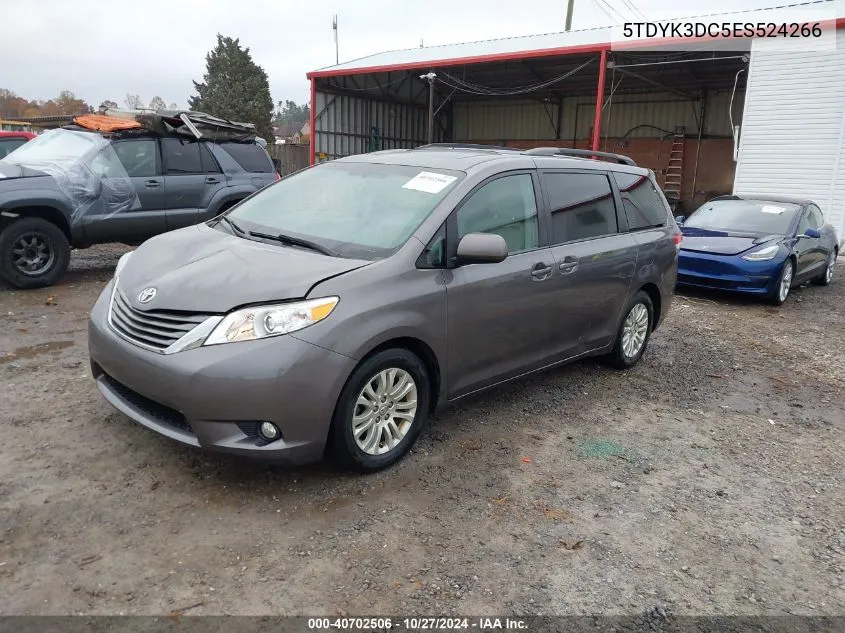 2014 Toyota Sienna Xle V6 8 Passenger VIN: 5TDYK3DC5ES524266 Lot: 40702506