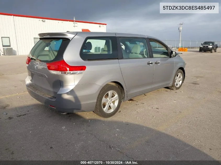 2014 Toyota Sienna L V6 7 Passenger VIN: 5TDZK3DC8ES485497 Lot: 40712070