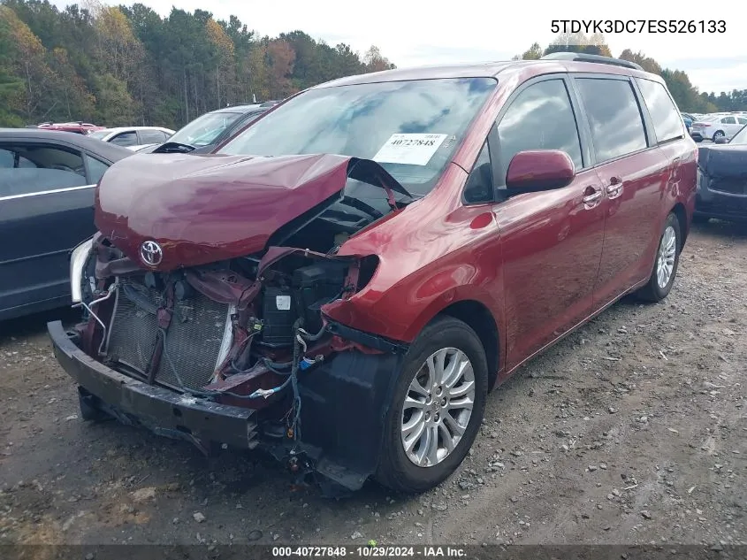 2014 Toyota Sienna Xle/Limited VIN: 5TDYK3DC7ES526133 Lot: 40727848