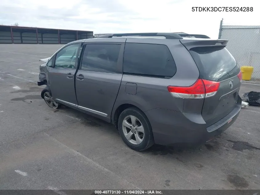 2014 Toyota Sienna Le V6 8 Passenger VIN: 5TDKK3DC7ES524288 Lot: 40773130