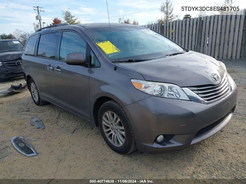 2014 Toyota Sienna Xle/Limited VIN: 5TDYK3DC8ES481705 Lot: 40774638