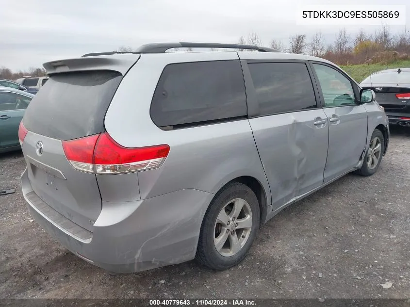 2014 Toyota Sienna Le V6 8 Passenger VIN: 5TDKK3DC9ES505869 Lot: 40779643