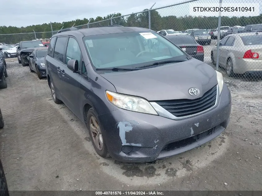 2014 Toyota Sienna Le V6 8 Passenger VIN: 5TDKK3DC9ES410941 Lot: 40781576