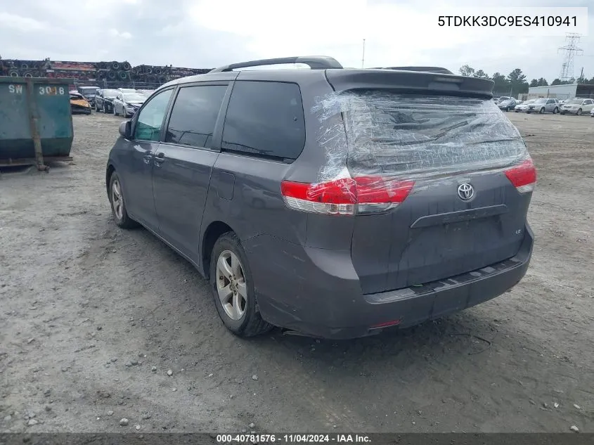 2014 Toyota Sienna Le V6 8 Passenger VIN: 5TDKK3DC9ES410941 Lot: 40781576