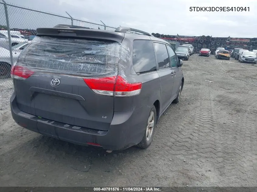 5TDKK3DC9ES410941 2014 Toyota Sienna Le V6 8 Passenger