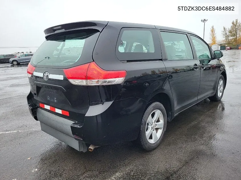 2014 Toyota Sienna VIN: 5TDZK3DC6ES484882 Lot: 40788567