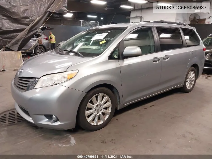 2014 Toyota Sienna Xle/Limited VIN: 5TDDK3DC6ES086937 Lot: 40799631