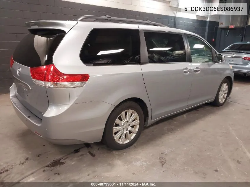 2014 Toyota Sienna Xle/Limited VIN: 5TDDK3DC6ES086937 Lot: 40799631