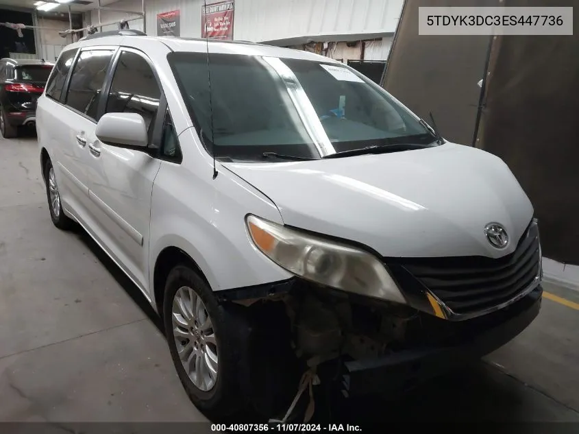 2014 Toyota Sienna Xle/Limited VIN: 5TDYK3DC3ES447736 Lot: 40807356