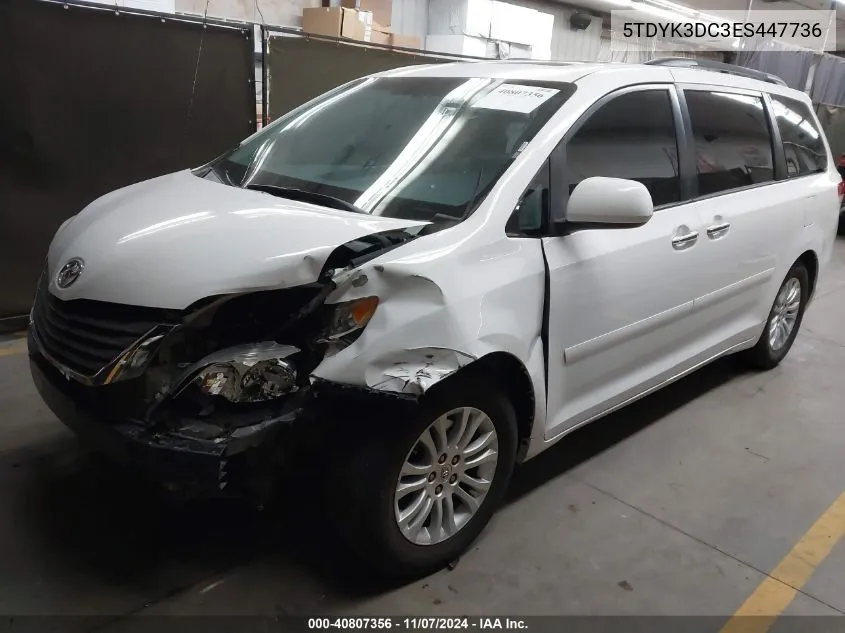 2014 Toyota Sienna Xle/Limited VIN: 5TDYK3DC3ES447736 Lot: 40807356