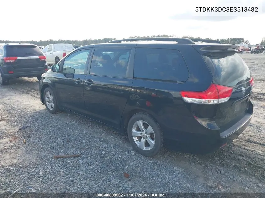 2014 Toyota Sienna Le V6 8 Passenger VIN: 5TDKK3DC3ES513482 Lot: 40809562