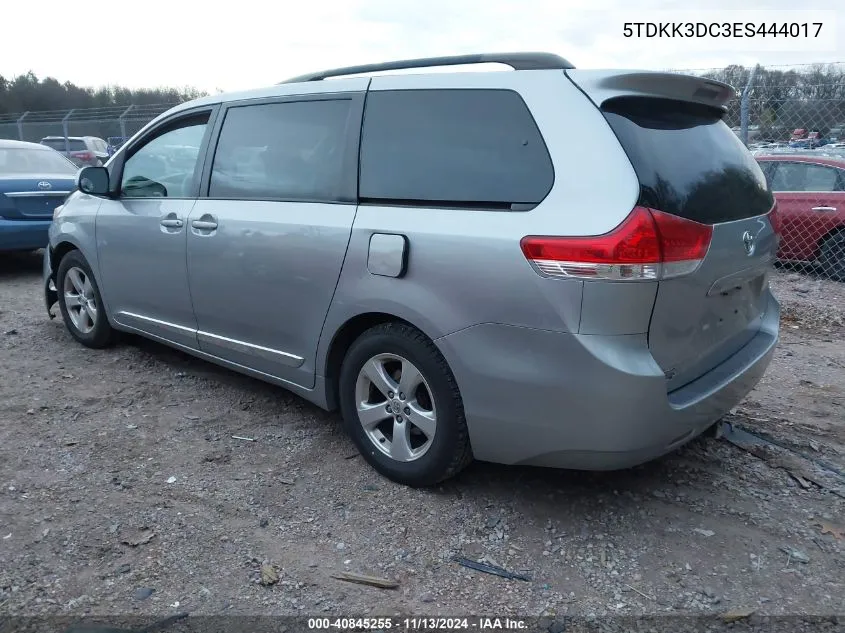 2014 Toyota Sienna Le V6 8 Passenger VIN: 5TDKK3DC3ES444017 Lot: 40845255