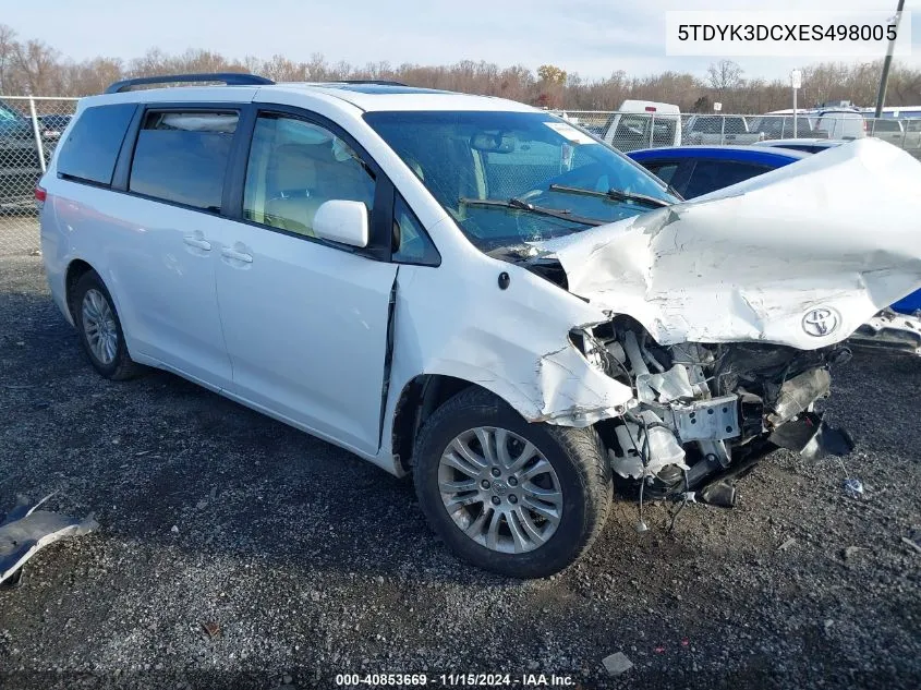 2014 Toyota Sienna Xle V6 8 Passenger VIN: 5TDYK3DCXES498005 Lot: 40853669