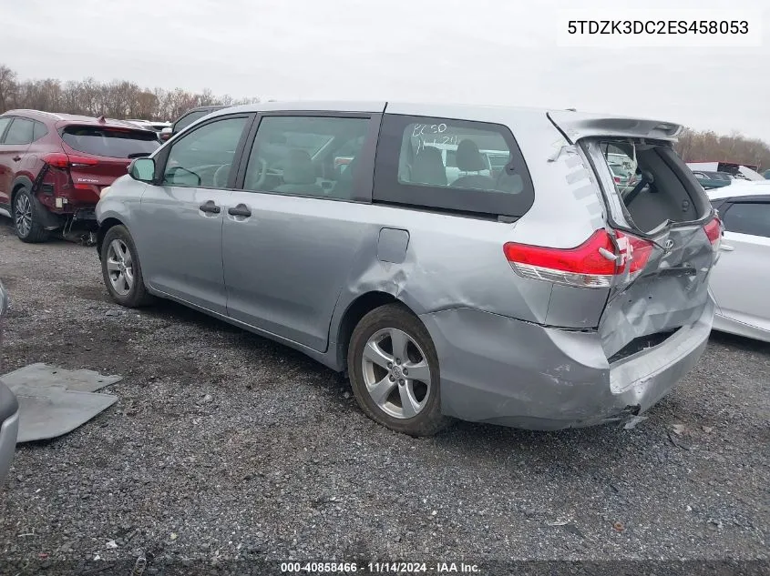 2014 Toyota Sienna L V6 7 Passenger VIN: 5TDZK3DC2ES458053 Lot: 40858466