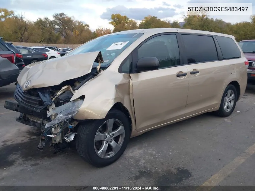 2014 Toyota Sienna L VIN: 5TDZK3DC9ES483497 Lot: 40862201