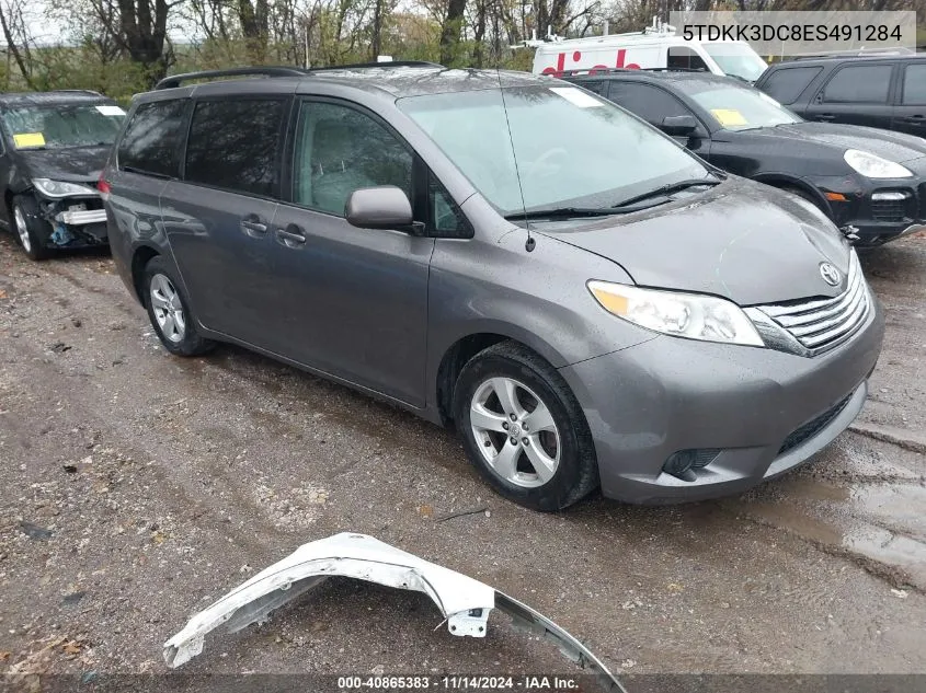 2014 Toyota Sienna Le V6 8 Passenger VIN: 5TDKK3DC8ES491284 Lot: 40865383