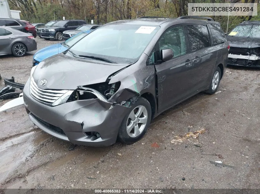 2014 Toyota Sienna Le V6 8 Passenger VIN: 5TDKK3DC8ES491284 Lot: 40865383