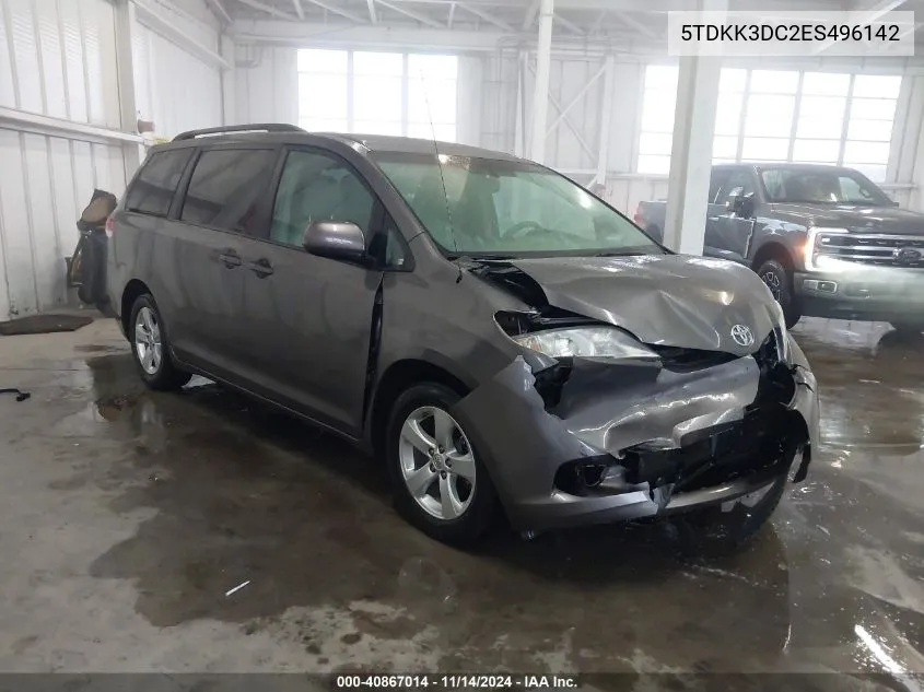 5TDKK3DC2ES496142 2014 Toyota Sienna Le V6 8 Passenger