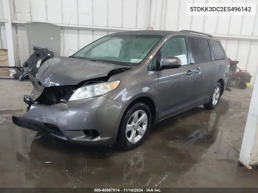 5TDKK3DC2ES496142 2014 Toyota Sienna Le V6 8 Passenger