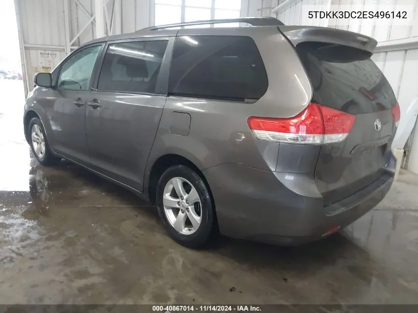 5TDKK3DC2ES496142 2014 Toyota Sienna Le V6 8 Passenger