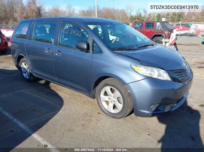 2014 Toyota Sienna L V6 7 Passenger VIN: 5TDZK3DC0ES413970 Lot: 40870422