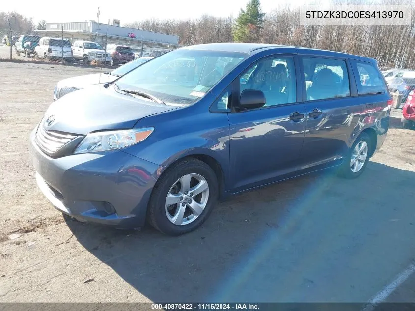 2014 Toyota Sienna L V6 7 Passenger VIN: 5TDZK3DC0ES413970 Lot: 40870422