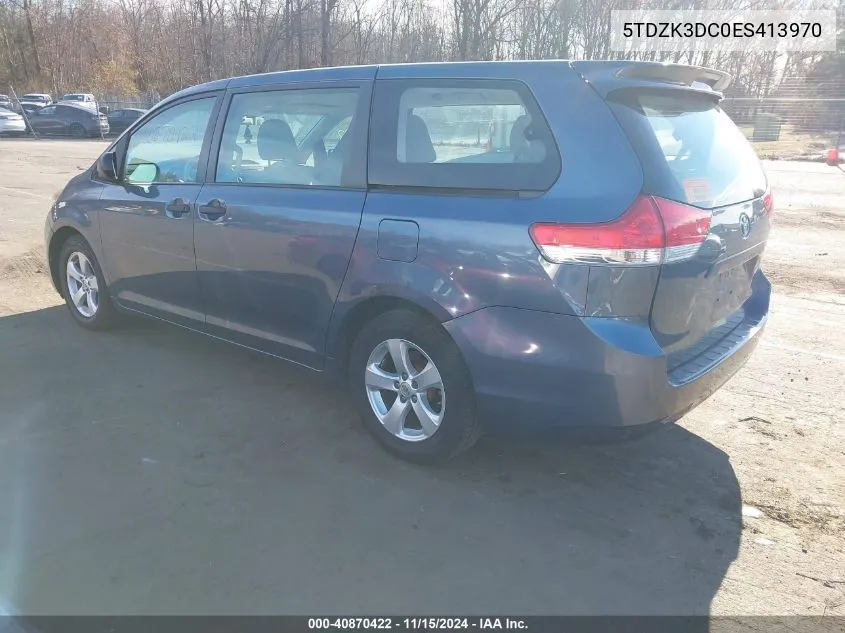 2014 Toyota Sienna L V6 7 Passenger VIN: 5TDZK3DC0ES413970 Lot: 40870422