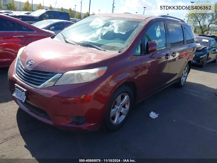 2014 Toyota Sienna Le V6 8 Passenger VIN: 5TDKK3DC6ES406362 Lot: 40880878