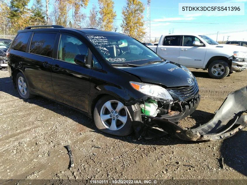 2015 Toyota Sienna Le VIN: 5TDKK3DC5FS541396 Lot: 11610511