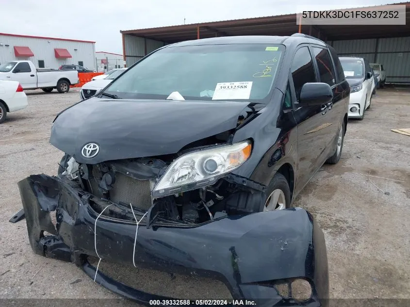 5TDKK3DC1FS637252 2015 Toyota Sienna Le 8 Passenger