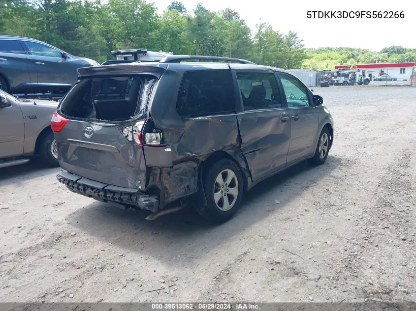 2015 Toyota Sienna Le 8 Passenger VIN: 5TDKK3DC9FS562266 Lot: 39513062